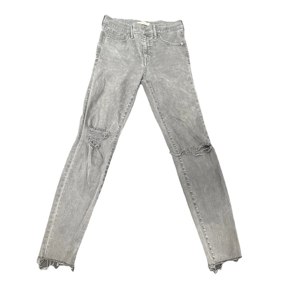 Madewell Size 28 Womens Jeans 9" High Riser Skinny Distressed Raw Hem